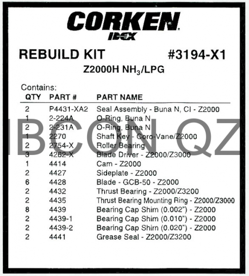 Ремкомплект Corken Z-2000